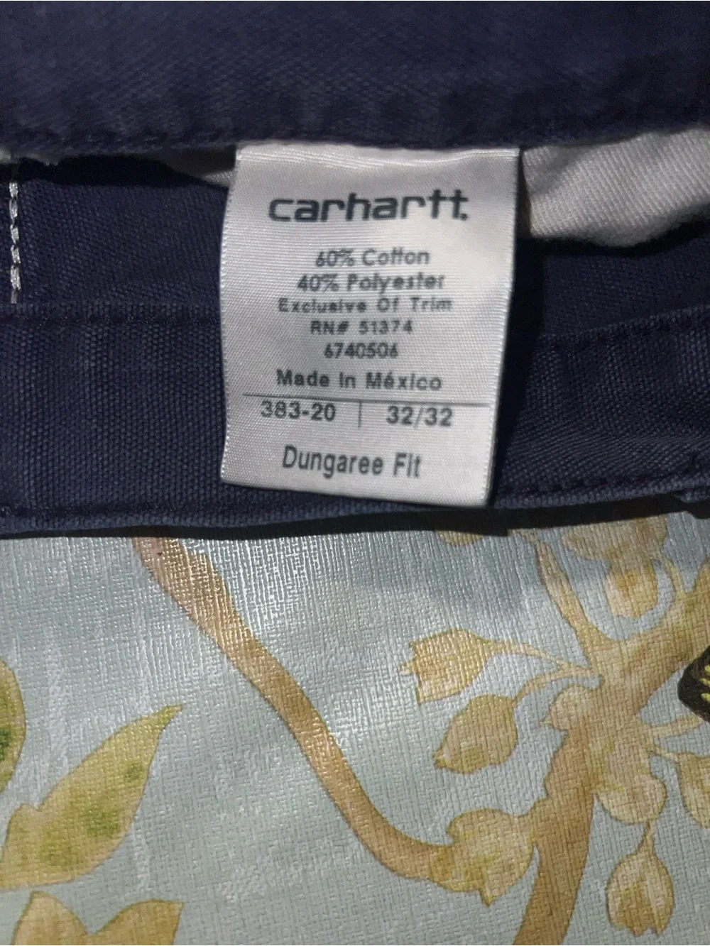 Men's Carhartt Navy Pants - Classic Straight Fit
